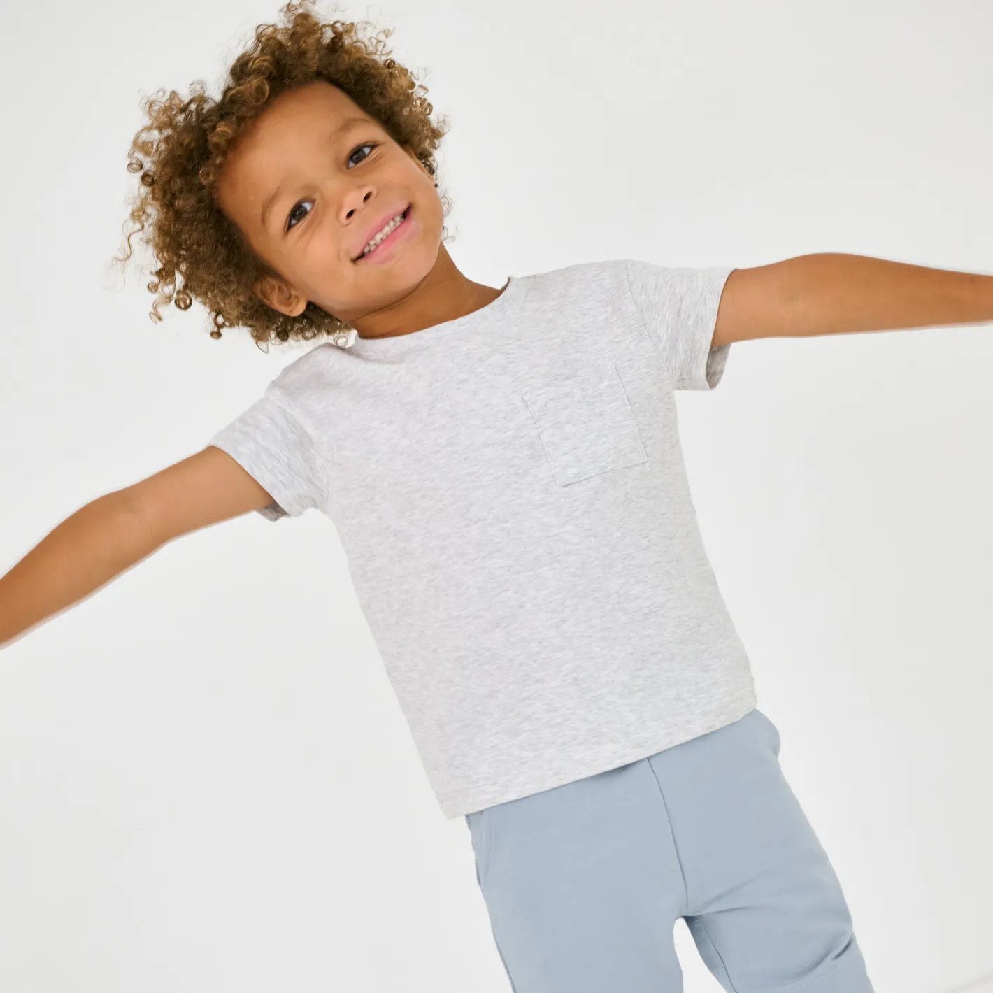 Everyday Essentials|Everyday Essentials<Little Sleepies Relaxed Pocket Tee Light Heather Gray