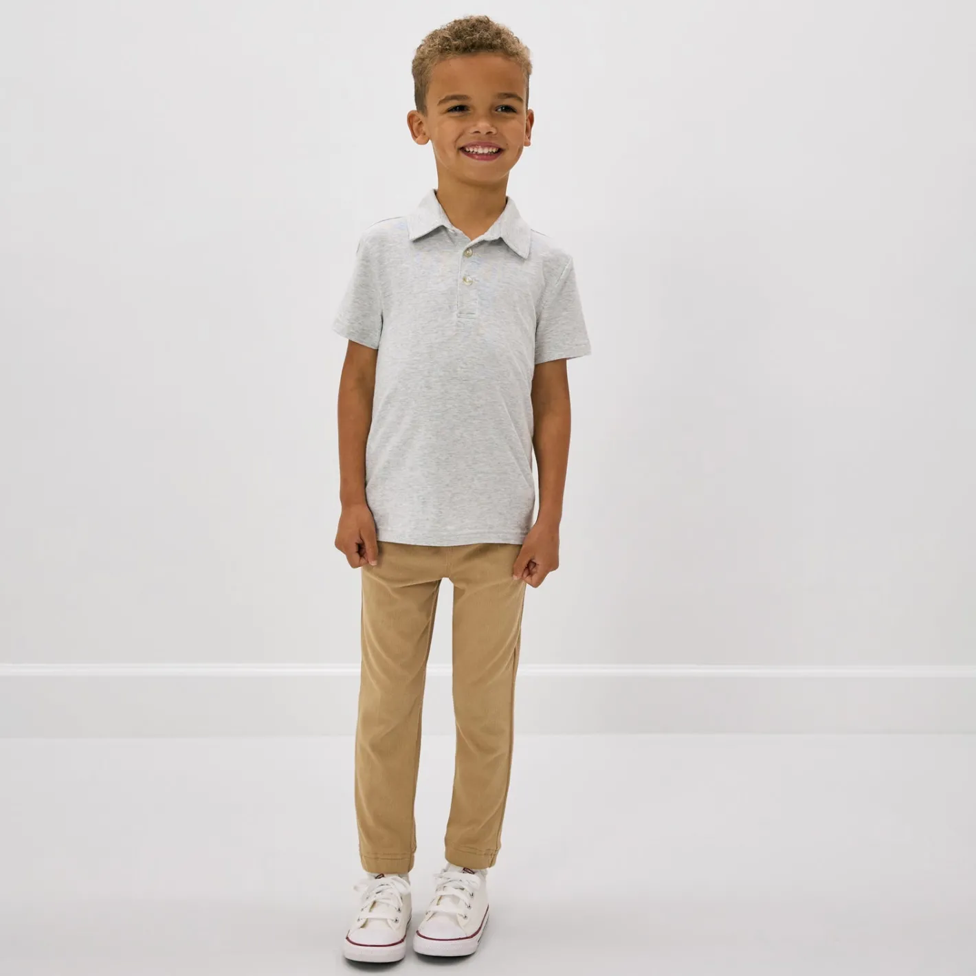 Tops & Tees|Tops & Tees<Little Sleepies Polo Shirt Light Heather Gray
