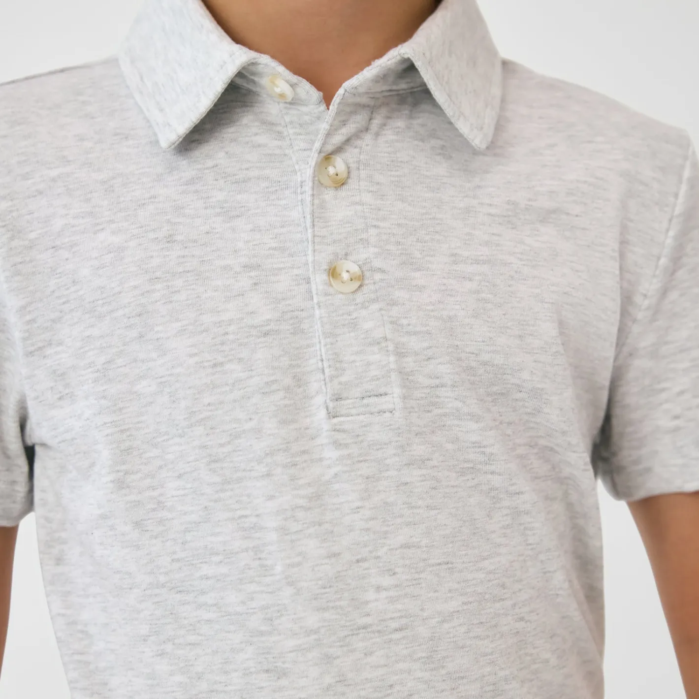 Tops & Tees|Tops & Tees<Little Sleepies Polo Shirt Light Heather Gray