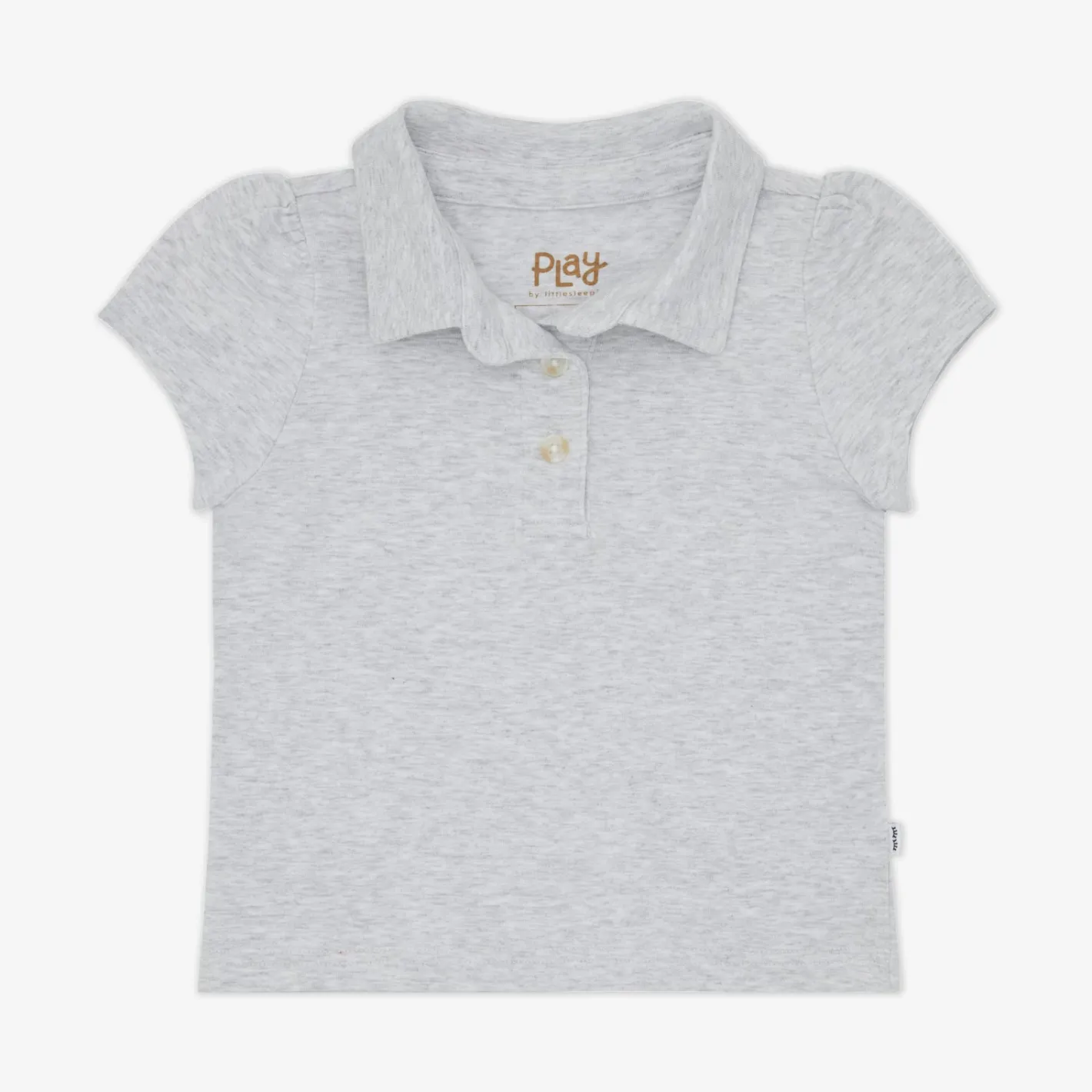 Tops & Tees|Tops & Tees<Little Sleepies Puff Sleeve Polo Light Heather Gray