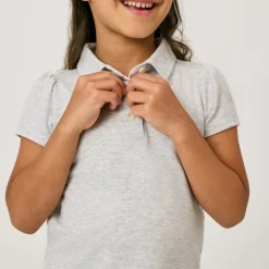Tops & Tees|Tops & Tees<Little Sleepies Puff Sleeve Polo Light Heather Gray