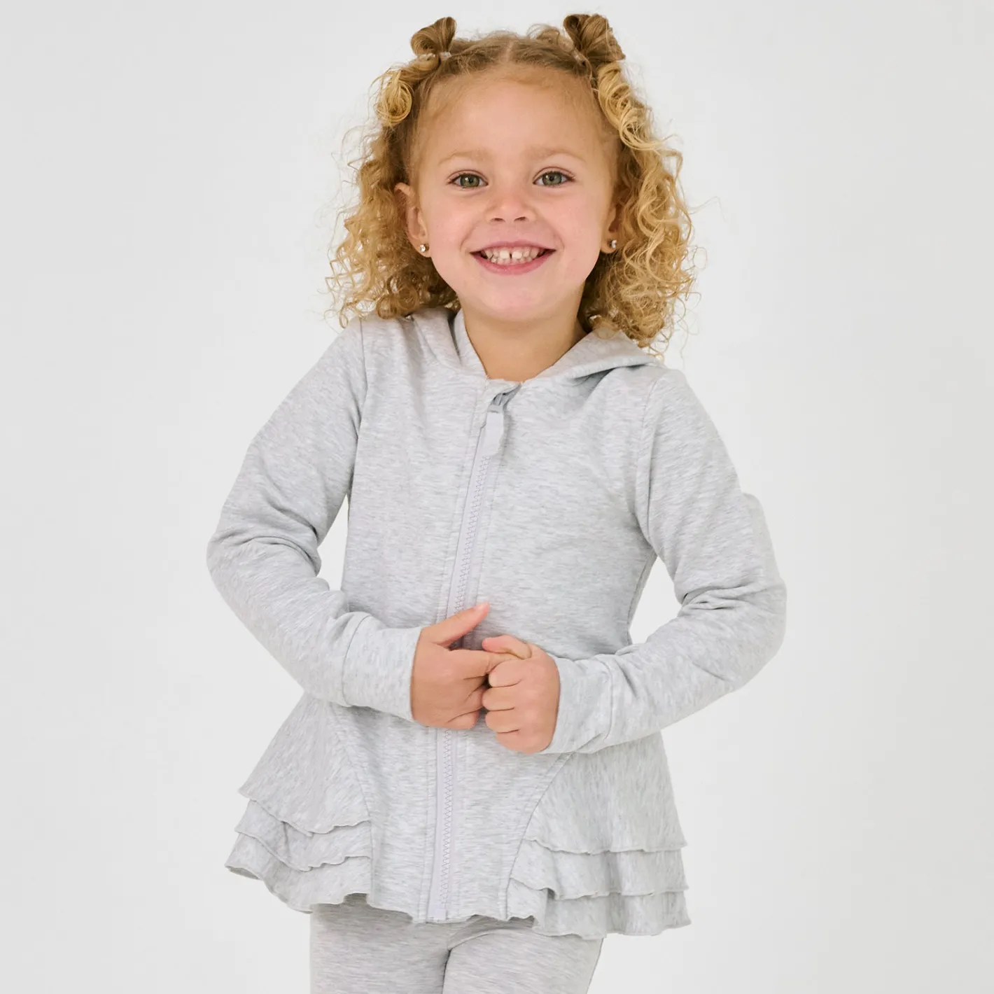 Everyday Essentials|Everyday Essentials<Little Sleepies Peplum Hoodie Light Heather Gray