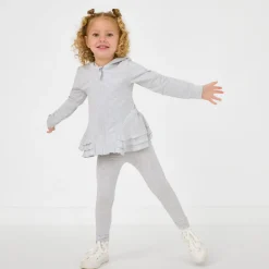 Everyday Essentials|Everyday Essentials<Little Sleepies Peplum Hoodie Light Heather Gray
