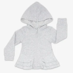 Everyday Essentials|Everyday Essentials<Little Sleepies Peplum Hoodie Light Heather Gray
