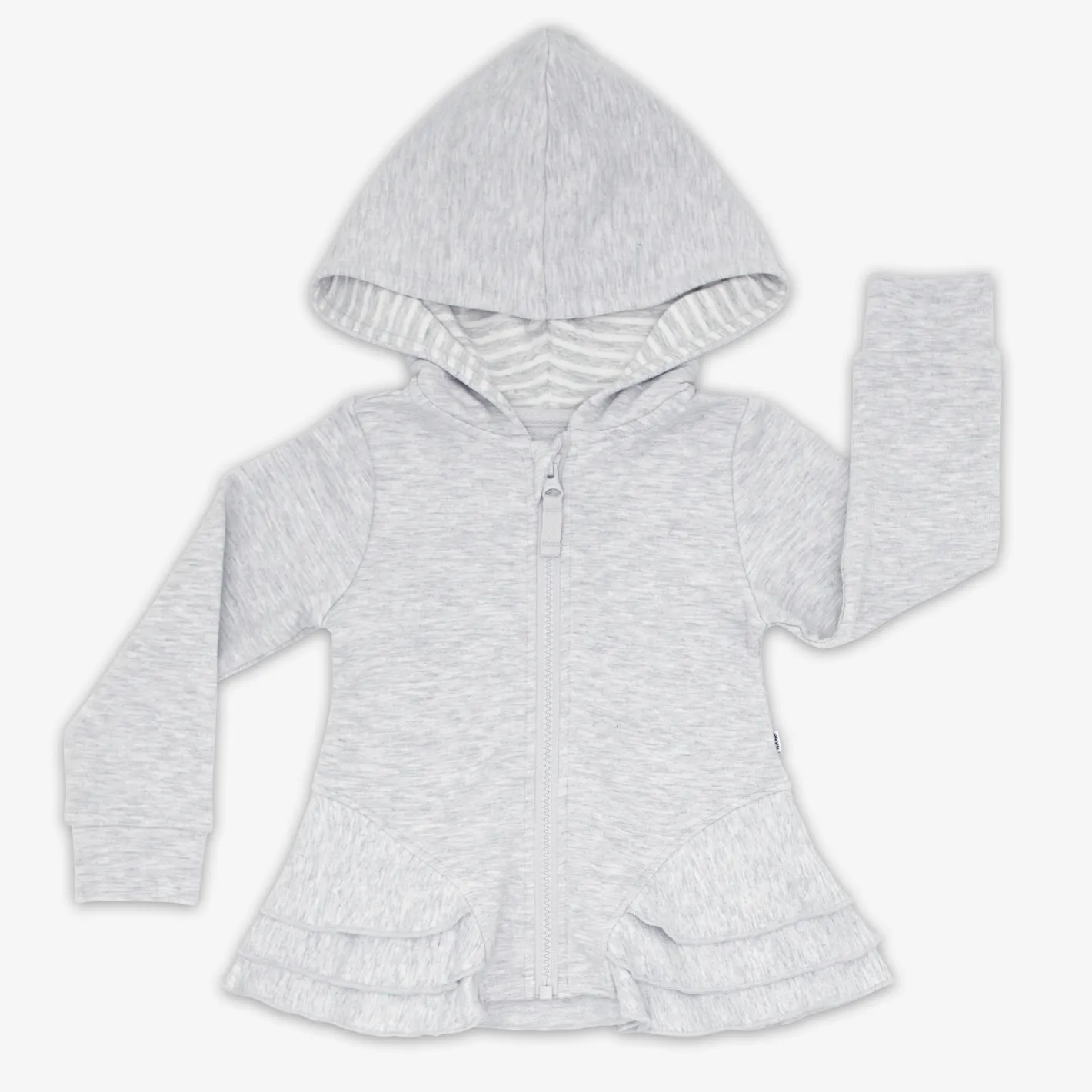 Everyday Essentials|Everyday Essentials<Little Sleepies Peplum Hoodie Light Heather Gray