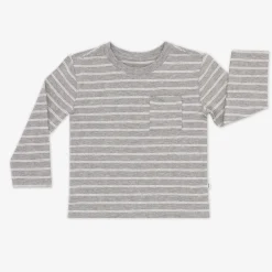 Tops & Tees|Tops & Tees<Little Sleepies Relaxed Pocket Tee Light Heather Gray Stripes