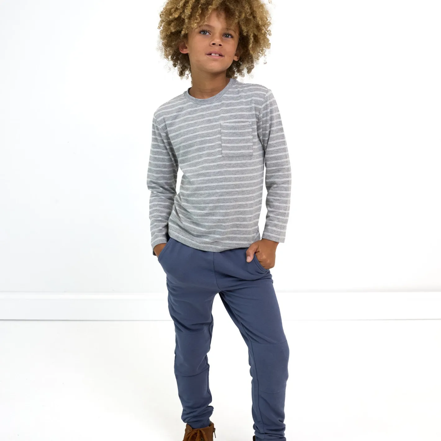 Tops & Tees|Tops & Tees<Little Sleepies Relaxed Pocket Tee Light Heather Gray Stripes