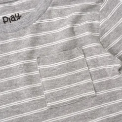 Tops & Tees|Tops & Tees<Little Sleepies Relaxed Pocket Tee Light Heather Gray Stripes