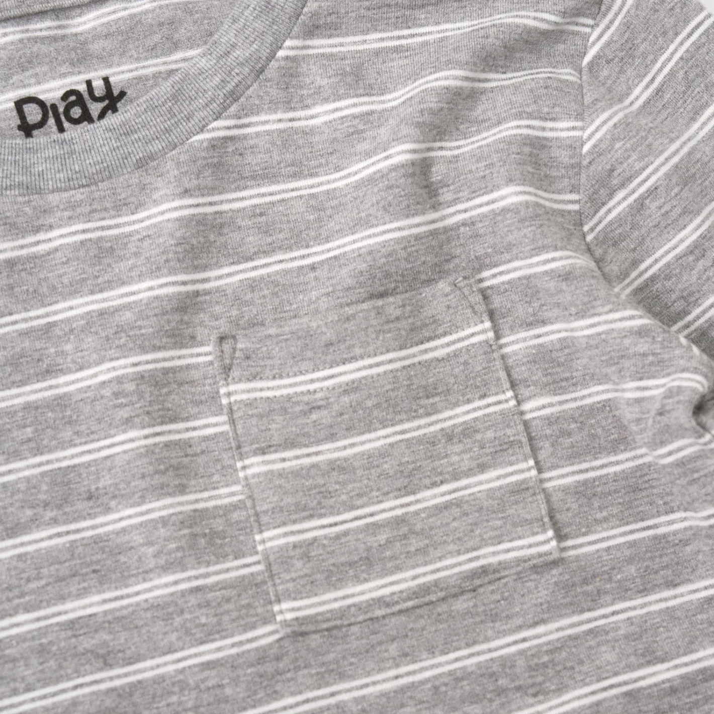 Tops & Tees|Tops & Tees<Little Sleepies Relaxed Pocket Tee Light Heather Gray Stripes