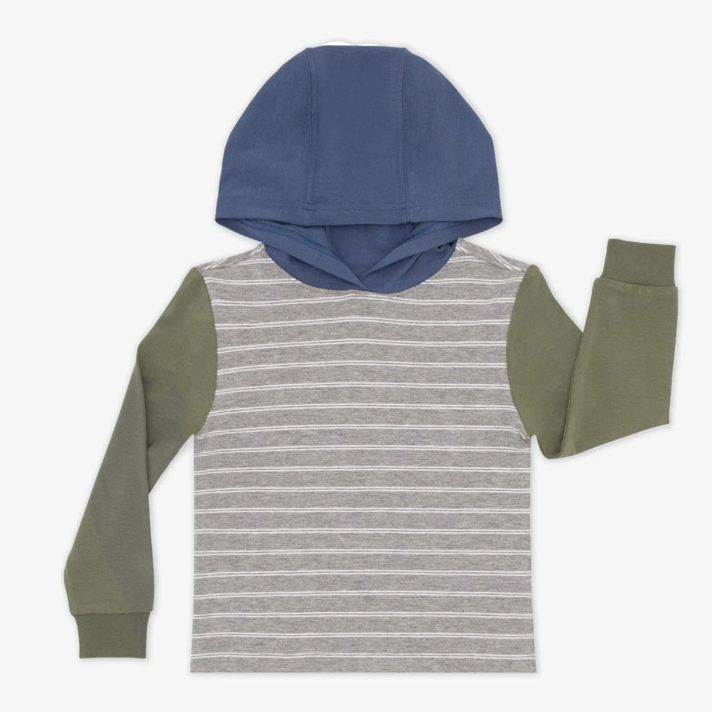 Tops & Tees|Tops & Tees<Little Sleepies Relaxed Hooded Tee Light Heather Gray Stripes