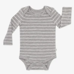 Bamboo Baby Clothes|Bodysuits<Little Sleepies Bodysuit Light Heather Gray Stripes