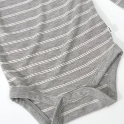 Bamboo Baby Clothes|Bodysuits<Little Sleepies Bodysuit Light Heather Gray Stripes