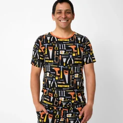 Daddy & Me|Full Family Matching<Little Sleepies Men's Short Sleeve Pajama Top Little Builders