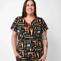 Mommy & Me|Mommy & Me<Little Sleepies Women's Short Sleeve Pajama Top Little Builders