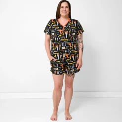 Mommy & Me|Mommy & Me<Little Sleepies Women's Short Sleeve Pajama Top Little Builders