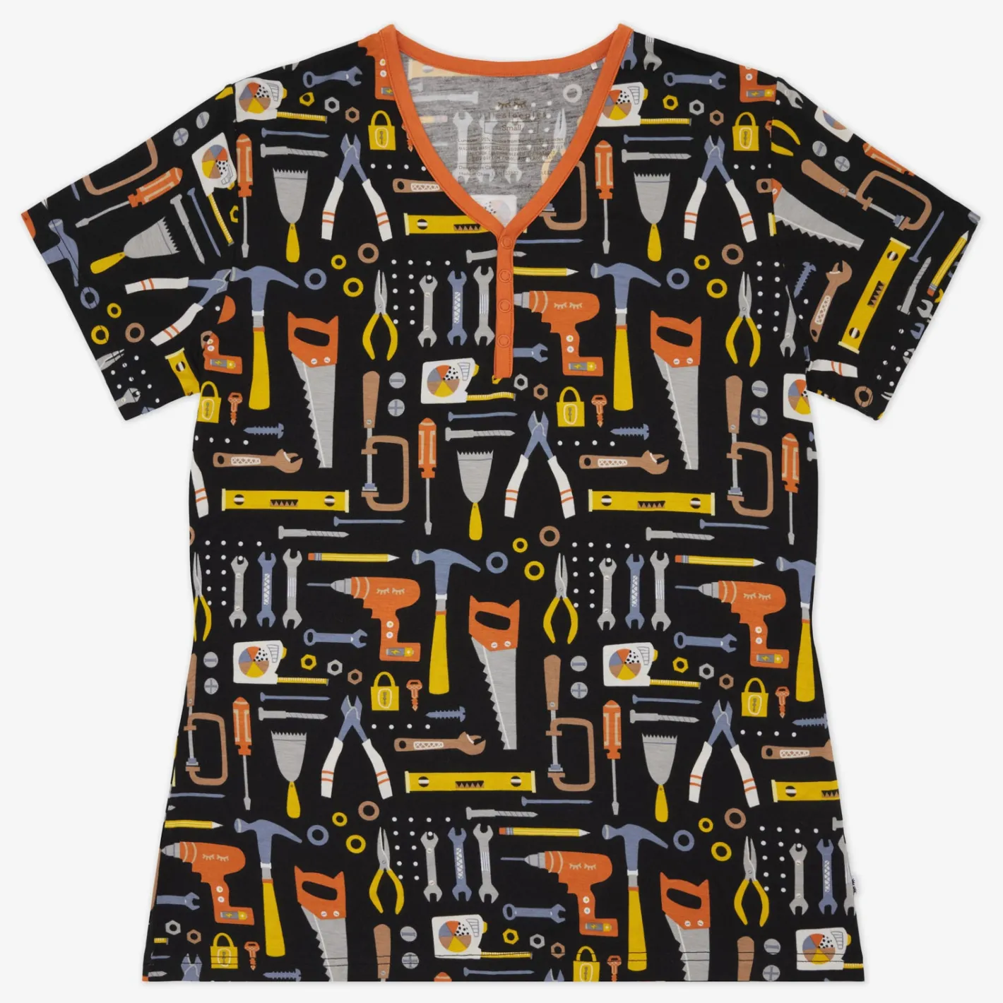 Mommy & Me|Mommy & Me<Little Sleepies Women's Short Sleeve Pajama Top Little Builders