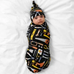 Layette|Swaddles<Little Sleepies Swaddle & Hat Set Little Builders