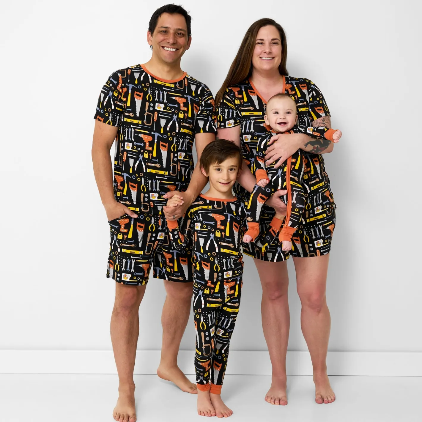 Daddy & Me|Full Family Matching<Little Sleepies Men's Pajama Shorts Little Builders