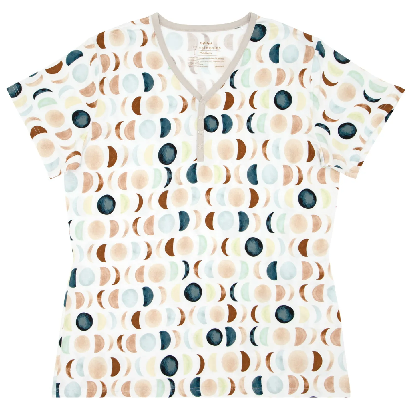 Mommy & Me|Mommy & Me<Little Sleepies Women's Short Sleeve Pajama Top Luna Neutral