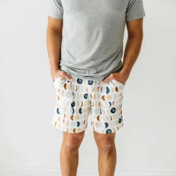 Daddy & Me|Full Family Matching<Little Sleepies Men's Pajama Shorts Luna Neutral