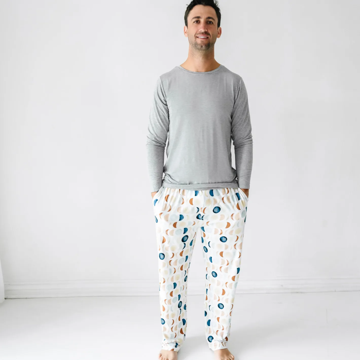 Daddy & Me|Full Family Matching<Little Sleepies Men's Pajama Pants Luna Neutral
