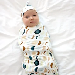 Layette|Swaddles<Little Sleepies Swaddle & Hat Set Luna Neutral