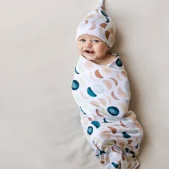 Layette|Swaddles<Little Sleepies Swaddle & Hat Set Luna Neutral