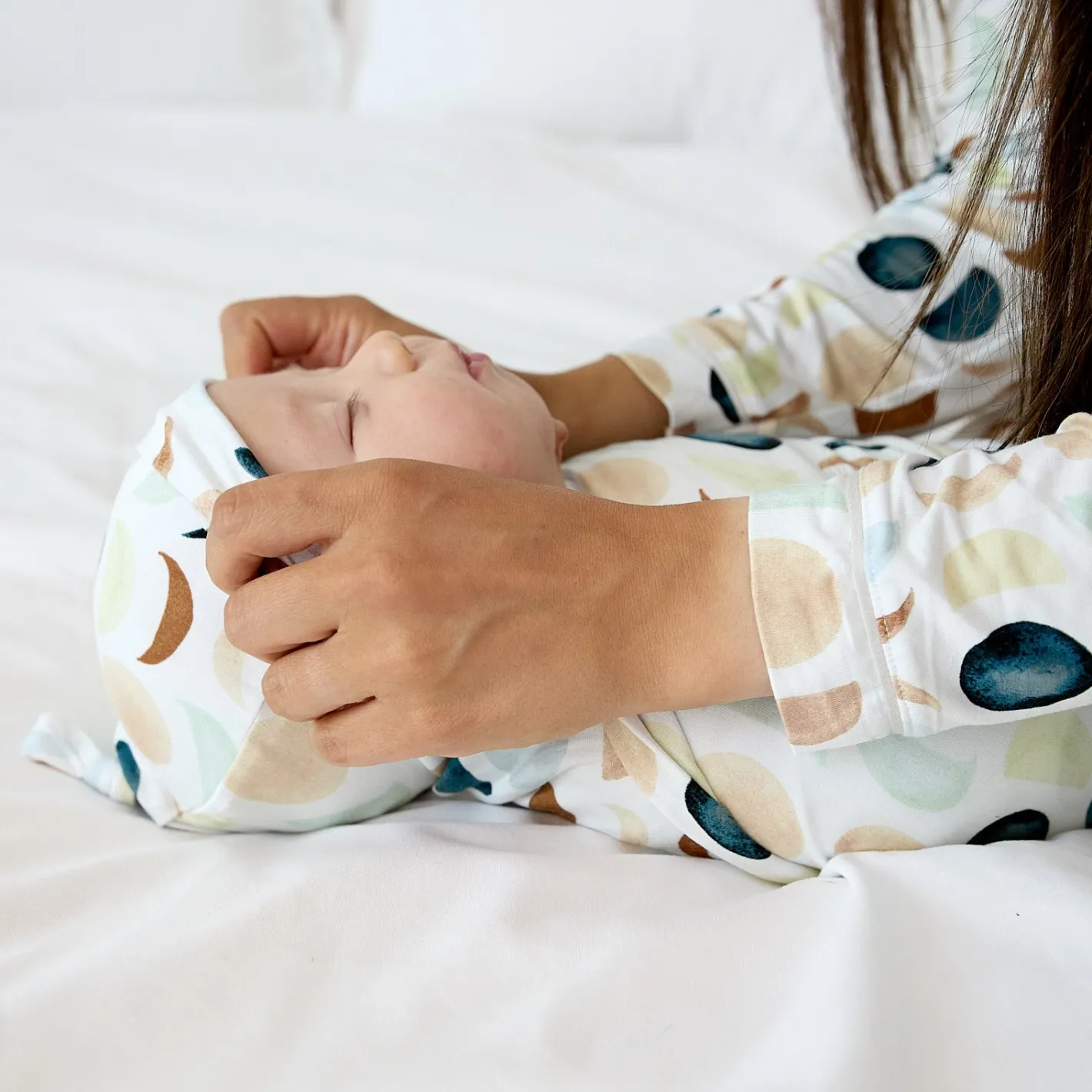 Layette|Swaddles<Little Sleepies Swaddle & Hat Set Luna Neutral