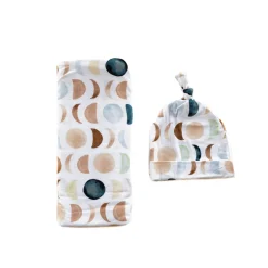 Layette|Swaddles<Little Sleepies Swaddle & Hat Set Luna Neutral