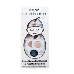 Layette|Swaddles<Little Sleepies Swaddle & Hat Set Luna Neutral