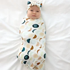 Layette|Swaddles<Little Sleepies Swaddle & Luxe Bow Headband Set Luna Neutral