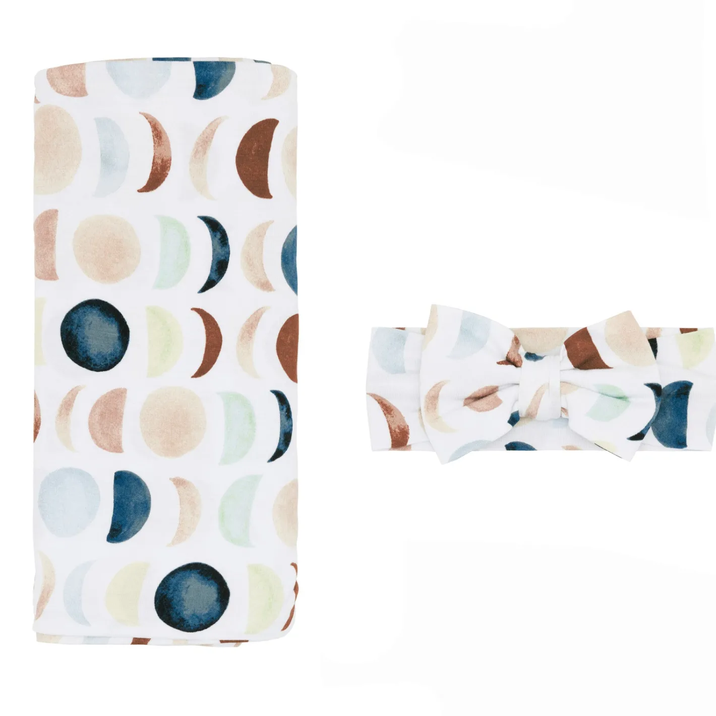 Layette|Swaddles<Little Sleepies Swaddle & Luxe Bow Headband Set Luna Neutral