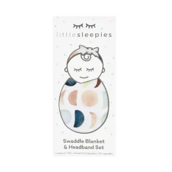 Layette|Swaddles<Little Sleepies Swaddle & Luxe Bow Headband Set Luna Neutral