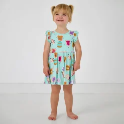 Bamboo Baby Clothes|Bodysuits<Little Sleepies Flutter Twirl Dress with Bodysuit Lunch Buddies