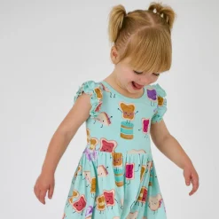 Bamboo Baby Clothes|Bodysuits<Little Sleepies Flutter Twirl Dress with Bodysuit Lunch Buddies