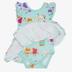 Bamboo Baby Clothes|Bodysuits<Little Sleepies Flutter Twirl Dress with Bodysuit Lunch Buddies