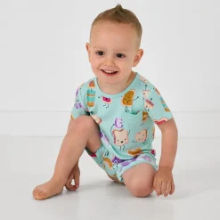 Bamboo Baby Clothes|Rompers<Little Sleepies Pocket Shorty Romper Lunch Buddies