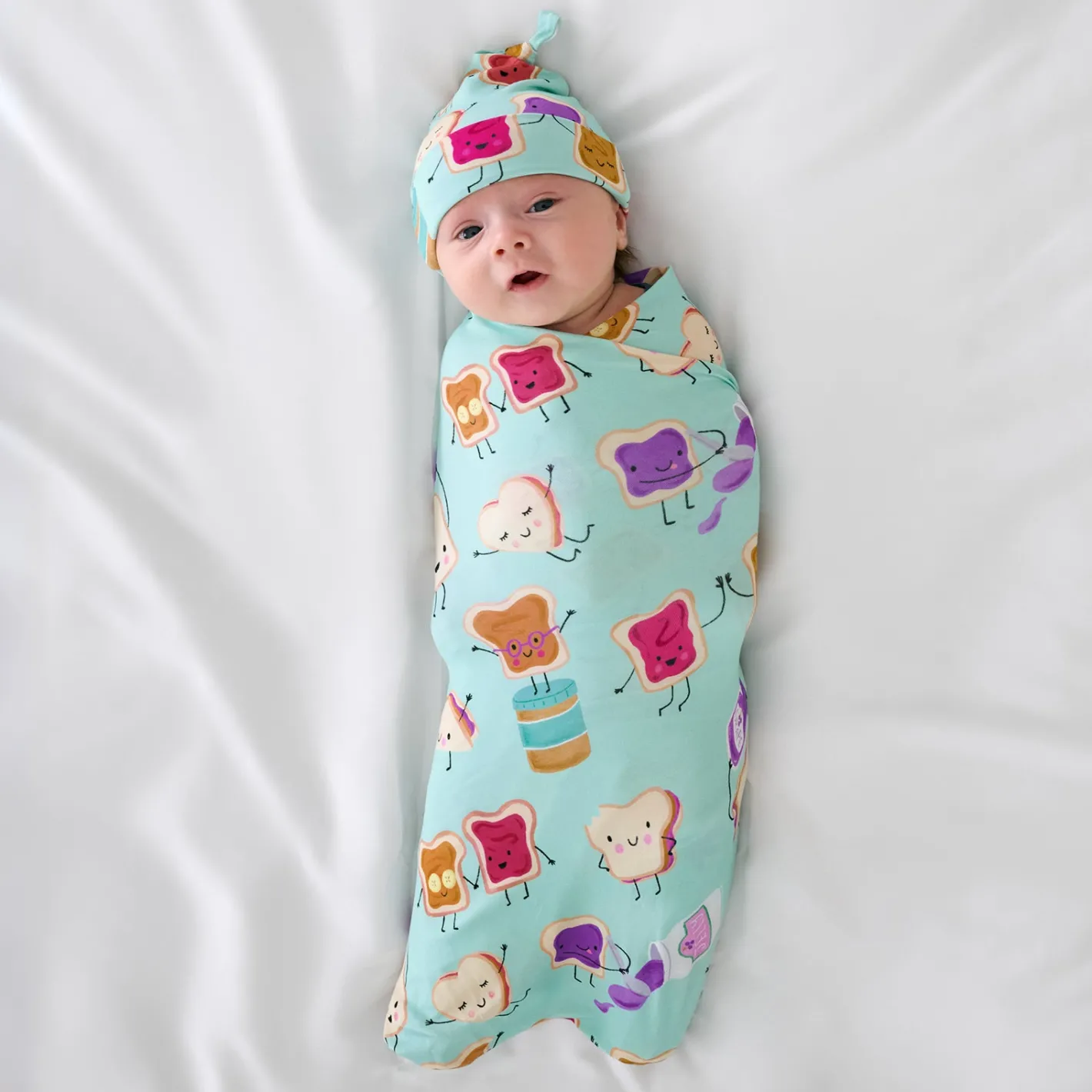 Layette|Swaddles<Little Sleepies Swaddle & Hat Set Lunch Buddies