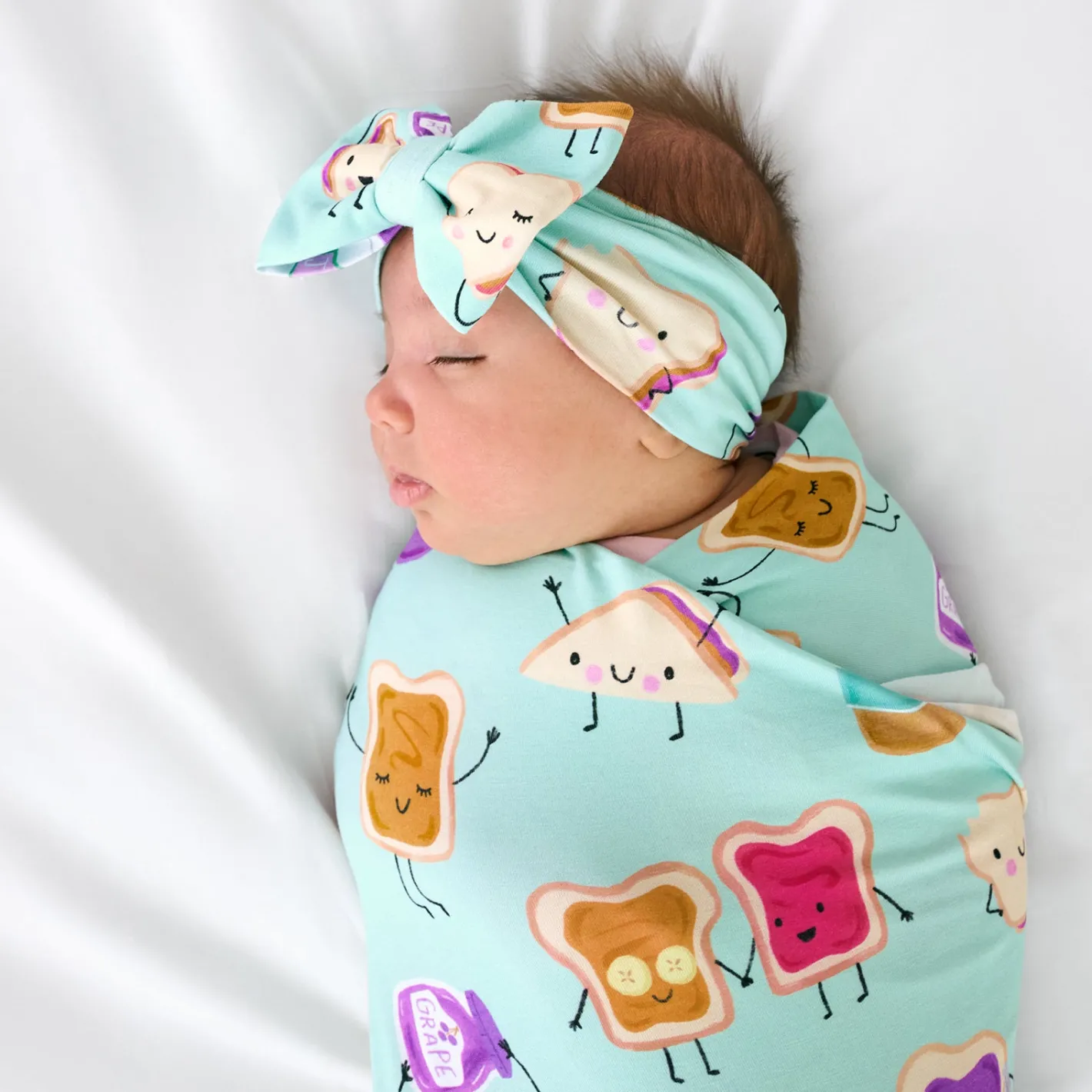 Layette|Swaddles<Little Sleepies Swaddle & Luxe Bow Headband Set Lunch Buddies