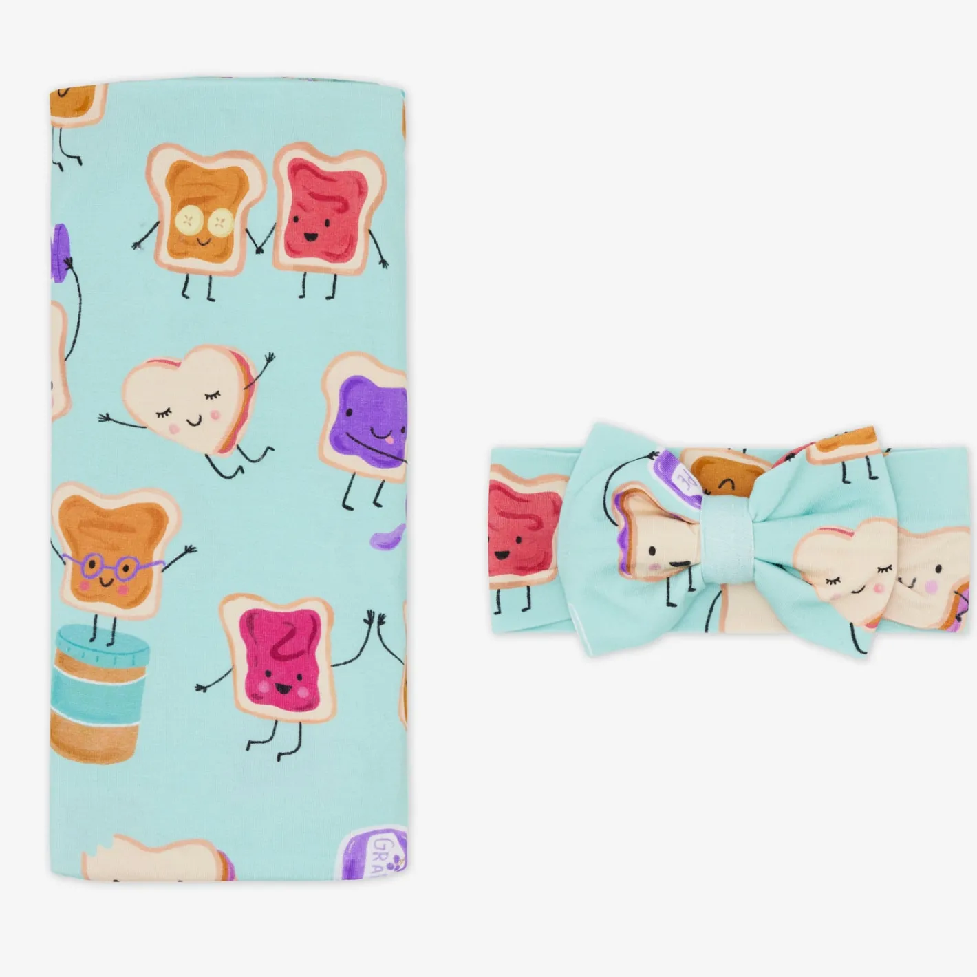 Layette|Swaddles<Little Sleepies Swaddle & Luxe Bow Headband Set Lunch Buddies