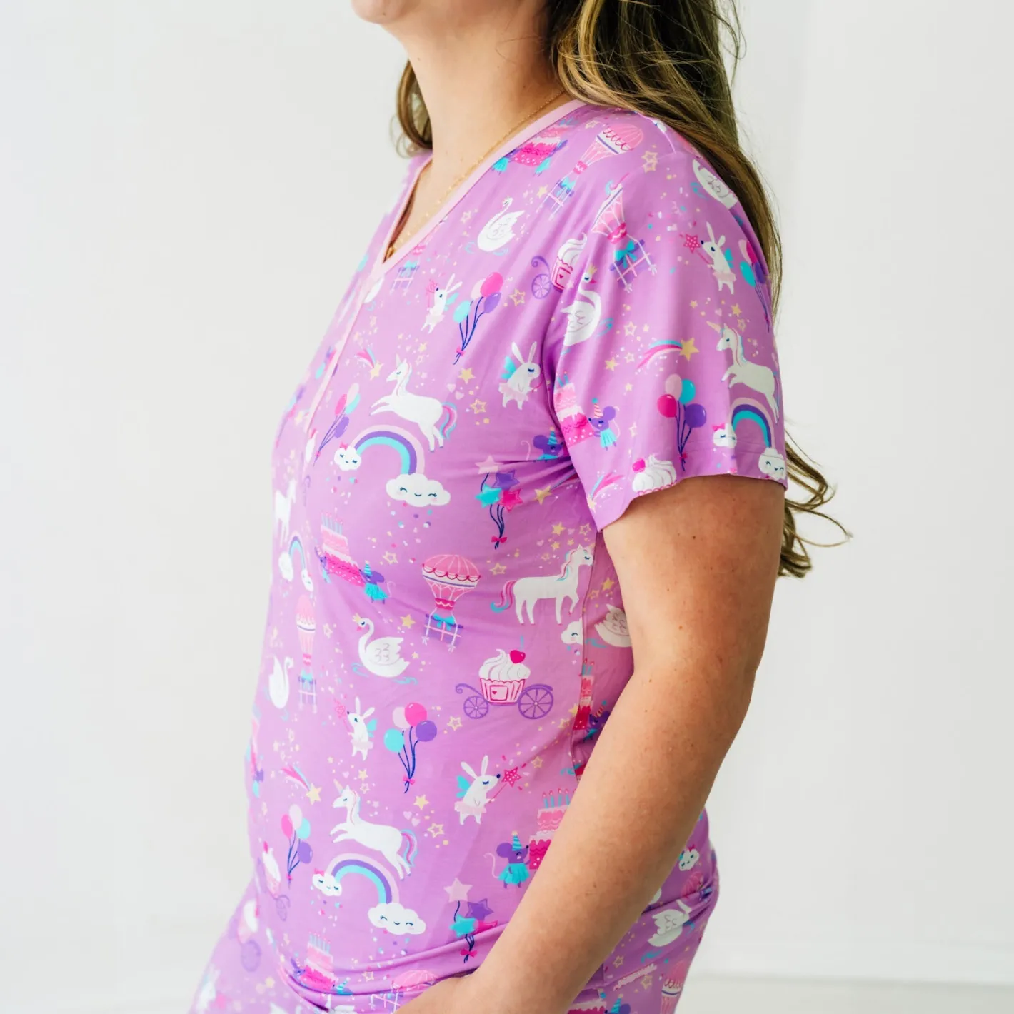 Mommy & Me|Mommy & Me<Little Sleepies Women's Short Sleeve Pajama Top Magical Birthday