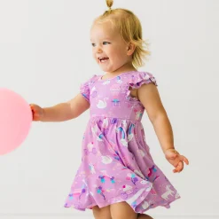 Bamboo Baby Clothes|Bodysuits<Little Sleepies Flutter Twirl Dress with Bodysuit Magical Birthday