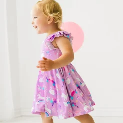 Bamboo Baby Clothes|Bodysuits<Little Sleepies Flutter Twirl Dress with Bodysuit Magical Birthday