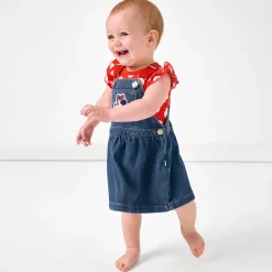 Bottoms|Bottoms<Little Sleepies Denim Skirt Overall Mickey Patch
