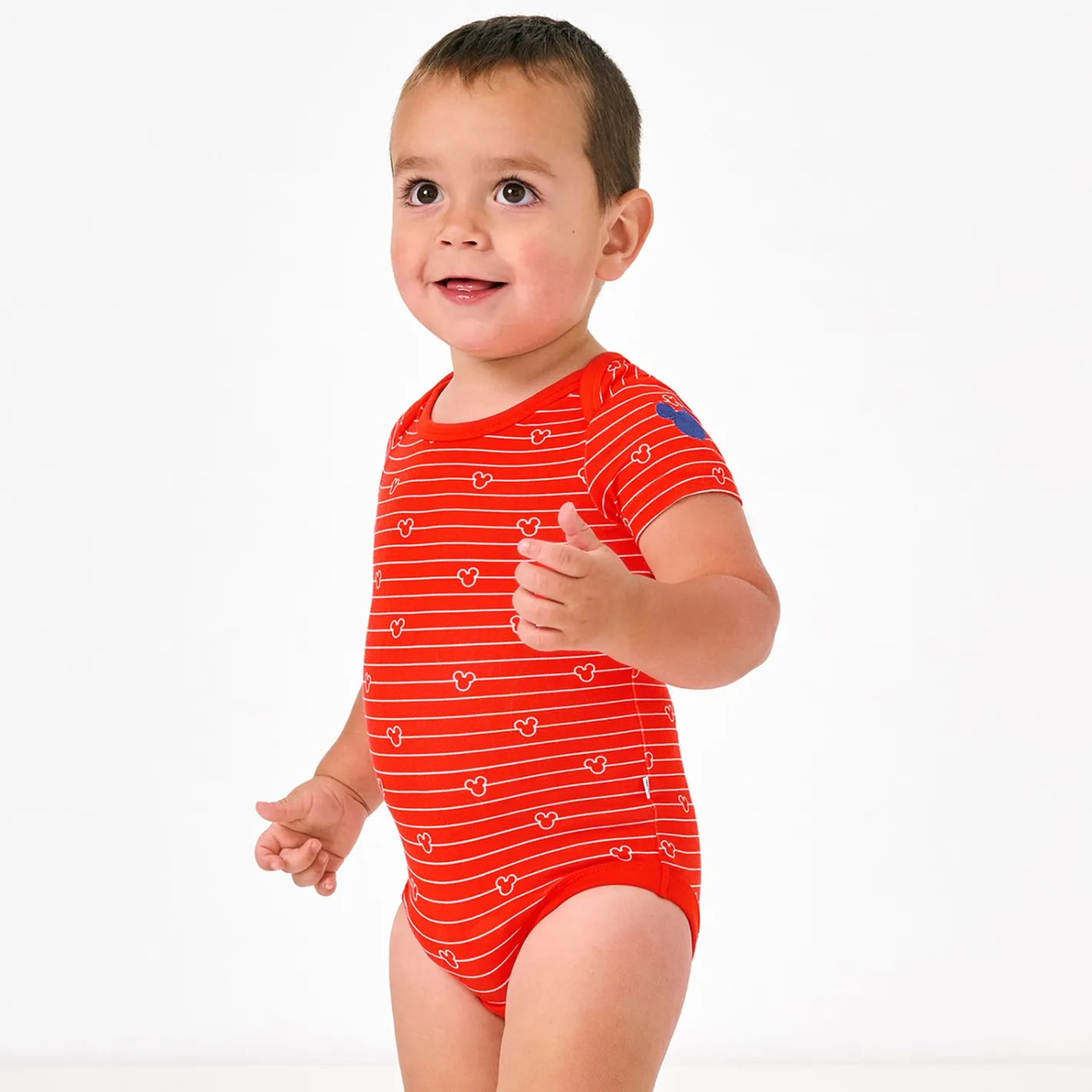 Bamboo Baby Clothes|Bodysuits<Little Sleepies Bodysuit Mickey Stripe