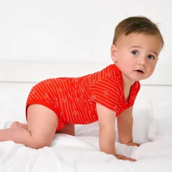 Bamboo Baby Clothes|Bodysuits<Little Sleepies Bodysuit Mickey Stripe
