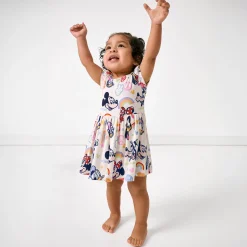 Bamboo Baby Clothes|Bodysuits<Little Sleepies Bow Back Skater Dress with Bodysuit Mickey's Clubhouse
