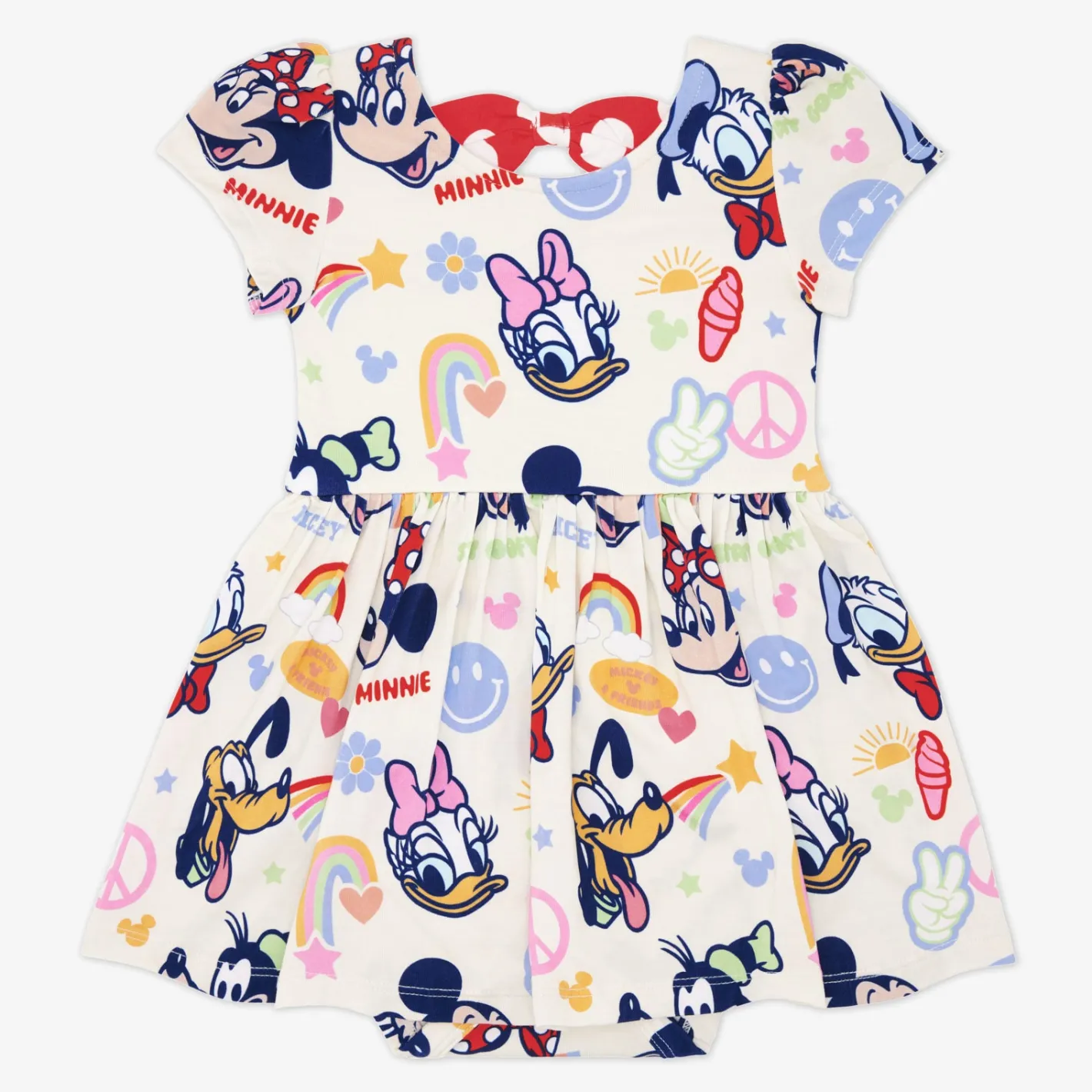 Bamboo Baby Clothes|Bodysuits<Little Sleepies Bow Back Skater Dress with Bodysuit Mickey's Clubhouse