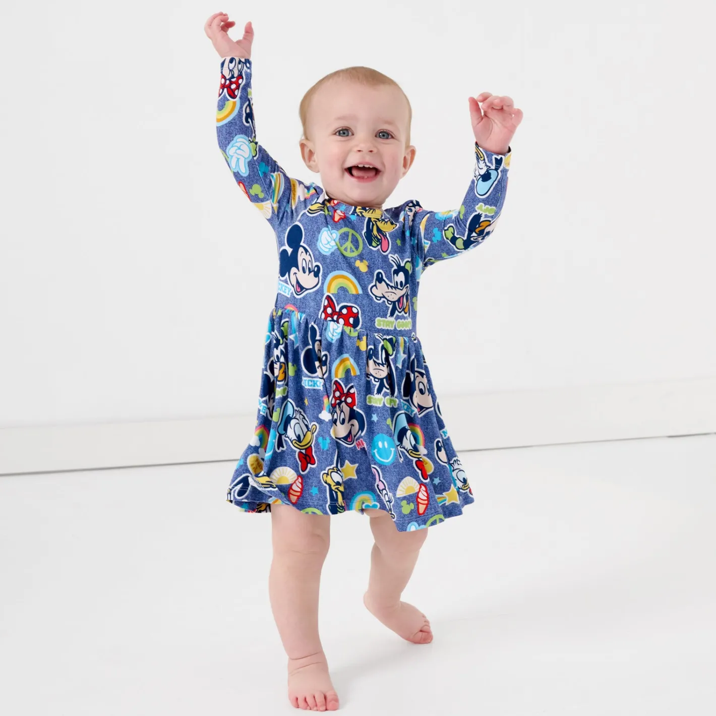 Bamboo Baby Clothes|Bodysuits<Little Sleepies Twirl Dress with Bodysuit Mickey's Clubhouse