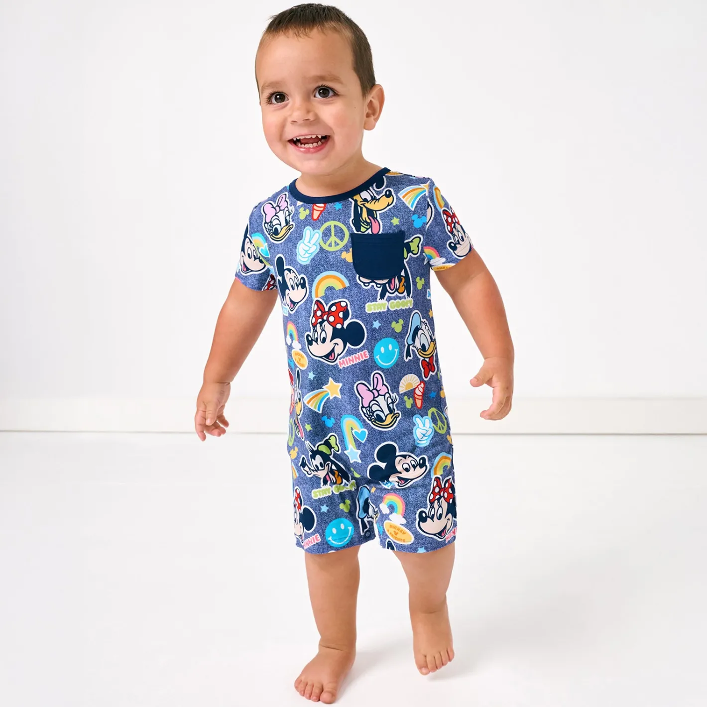 Bamboo Baby Clothes|Rompers<Little Sleepies Pocket Shorty Romper Mickey's Clubhouse